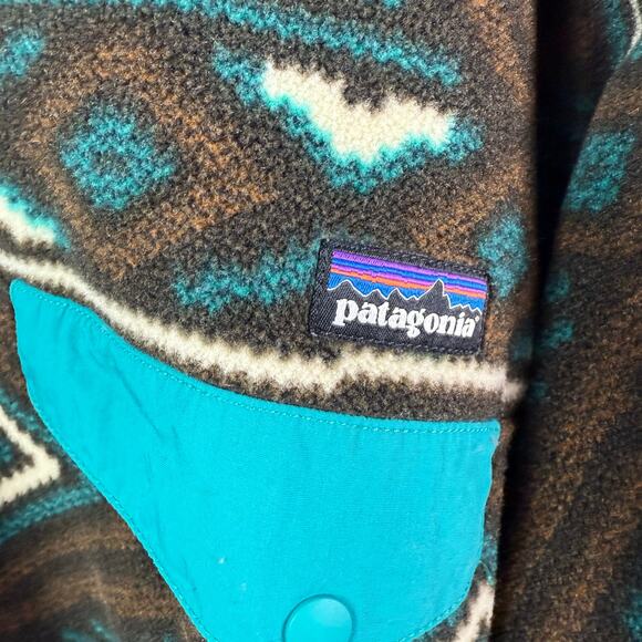 Patagonia Synchilla T-Snap Aztec Print Fleece Pullover XL - Picture 5 of 7